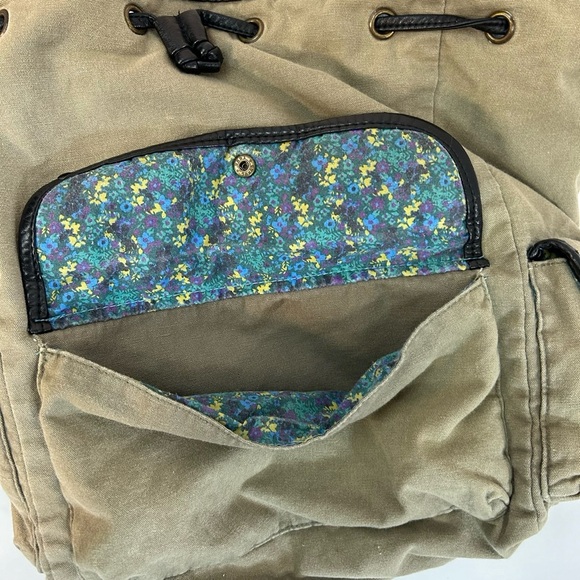 Kirra Pac-sun Backpack Shoulder Bag Satchel Y2K Brown Cotton Floral Floral - Picture 11 of 14